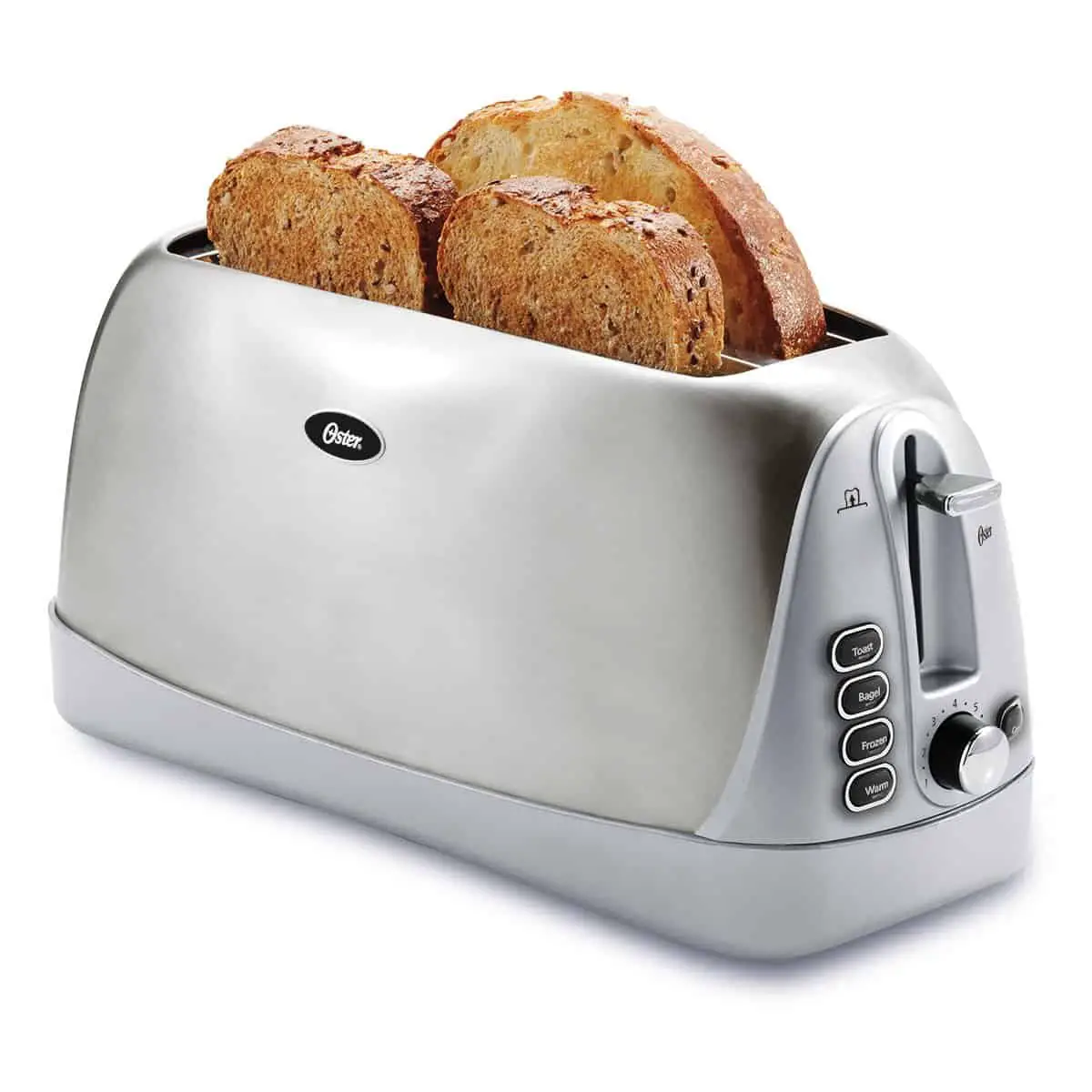 silver 4 slice toaster with bread