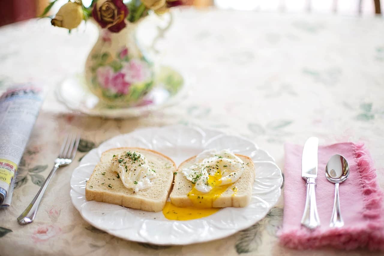 poached eggs on a plate