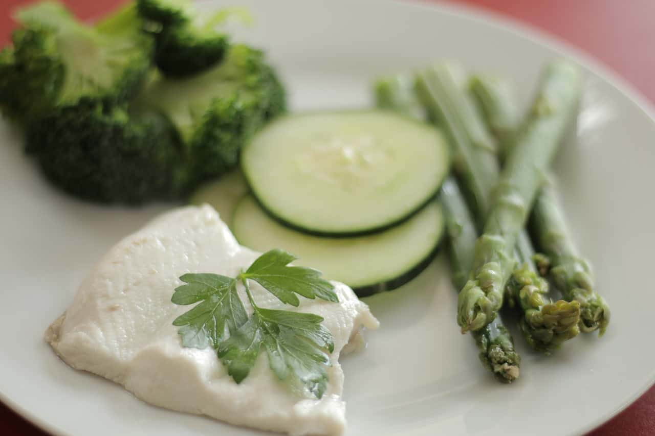 plated fish and vegetables